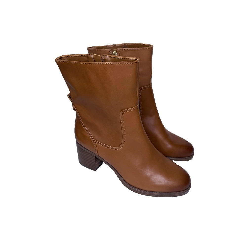 Vince Camuto Zabrinaa Womens‎ 10M Cognac Leather Upper Ankle Boots